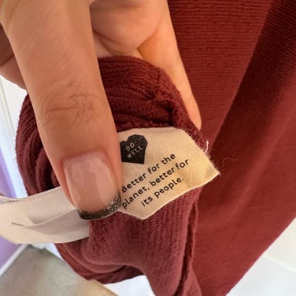 Madewell Cotton Autumn Texture and Thread Dress Size XL Dusty Burgundy - Picture 10 of 11